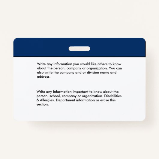 ID-identificatiekaartcode foto Badge (Achterkant)