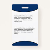 ID-identificatiekaartcode Fotomedewerker Badge (Achterkant)