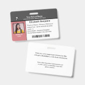 ID-identificatiekaartcode Studentenschool Badge (Voor- en achterkant)