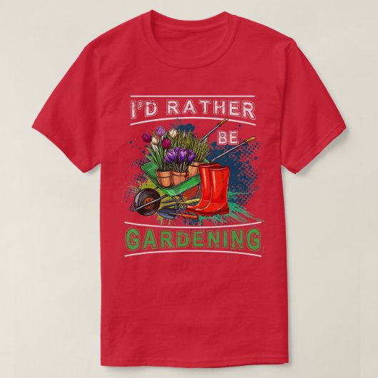 ID in plaats van Gardening Gardener Gift T-shirt (Design voorkant)