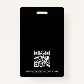 ID-kaart eenvoudig modern zwart wit Aangepaste fot Badge (Achterkant)