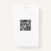 ID-Kaart | Eenvoudige moderne foto-Logo QR-badge Badge (Achterkant)