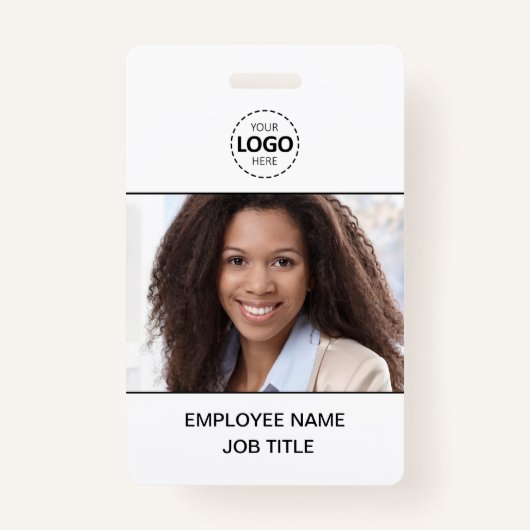 ID Kaart Foto en Logo Upload Medewerker Badge (Voorkant)