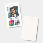 ID Kaart Medewerker Fotobedrijf Logo QR Code Badge (Voor- en achterkant)