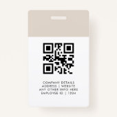 ID Kaart Moderne Minimalistische Grijze Fotonaam L Badge (Achterkant)