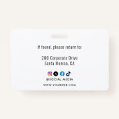 ID-Kaart | Moderne minimalistische werknemer van h Badge (Achterkant)