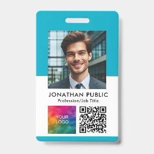ID-kaart Upload uw foto Bedrijfslogo QR-code Badge