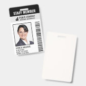 ID-kaart voor Barcode Company Logo Photo Employee Badge (Front & Back)