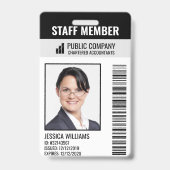 ID-kaart voor Barcode Company Logo Photo Employee Badge (Front)