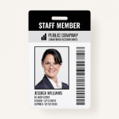 ID-kaart voor Barcode Company Logo Photo Employee Badge (Voorkant)