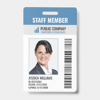 ID-kaart voor Barcode Company Logo Photo Employee Badge
