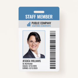 ID-kaart voor Barcode Company Logo Photo Employee Badge