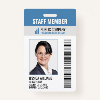 ID-kaart voor Barcode Company Logo Photo Employee Badge