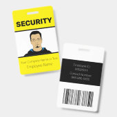 ID-kaart voor Bright Yellow Custom Photo Security  Badge (Voor- en achterkant)
