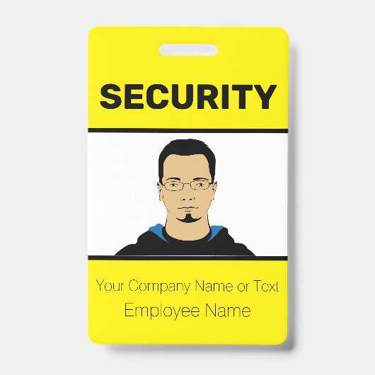 ID-kaart voor Bright Yellow Custom Photo Security  Badge (Voorkant)