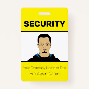 ID-kaart voor Bright Yellow Custom Photo Security  Badge