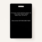 ID-kaartbadge voor werknemers - zwart Badge (Achterkant)