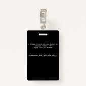 ID-kaartbadge voor werknemers - zwart Badge (Achterkant met clip)