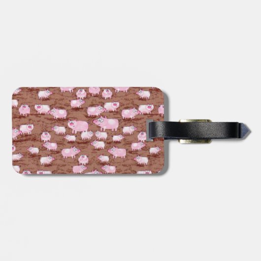 ID-labels ~ Roze Biggetjes Bagagelabel (Achterkant horizontaal)