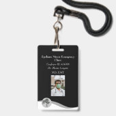 ID Lanyard Badge Medical Photo Black (Voorzijde met lanyard)