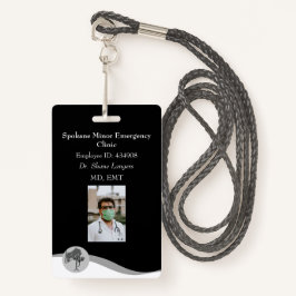 ID Lanyard Badge Medical Photo Black