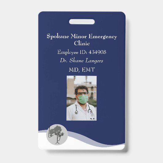 ID Lanyard Badge Medische Foto Marine (Voorzijde)