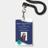 ID-leren badge zakelijk of medisch (Voorzijde met lanyard)