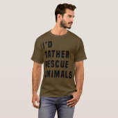 ID LIEVER REDDEN DIEREN T SHIRT Black Bold Font (Voorkant volledig)