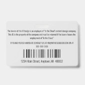 ID Light Grey & Black Horizontal werknemer Badge (Achterkant)