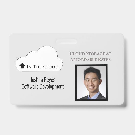 ID Light Grey & Black Horizontal werknemer Badge (Voorkant)