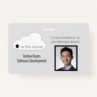 ID Light Grey & Black Horizontal werknemer Badge