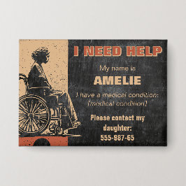 ID medisch Label voor volwassenen - Contactgegeven Button