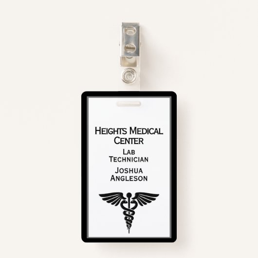 ID medisch medewerker dubbelzijdig Badge (Voorkant met clip)