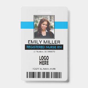 ID medisch medewerker, logo blauw fotosjabloon Badge