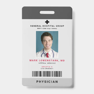 ID medisch personeel + streepjescode verticaal Badge