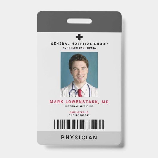 ID medisch personeel + streepjescode verticaal Badge (Front)