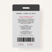 ID medisch personeel + streepjescode verticaal Badge (Achterkant)