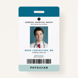 ID medisch personeel + streepjescode verticaal Badge