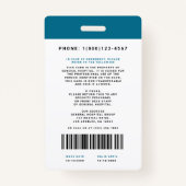 ID medisch personeel + streepjescode verticaal Badge (Achterkant)