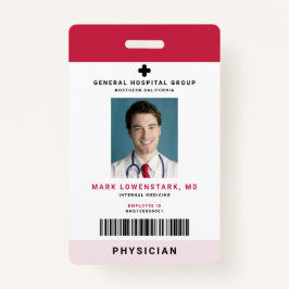 ID medisch personeel + streepjescode verticaal Badge