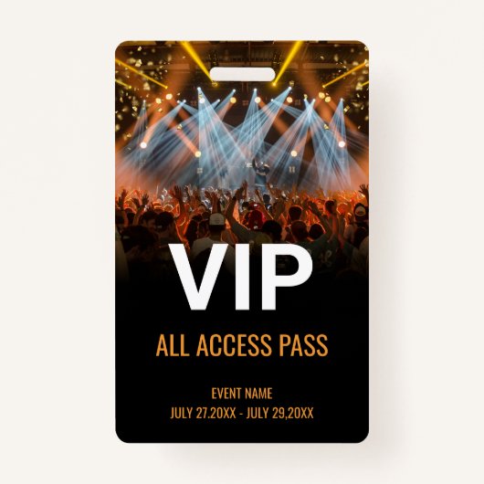 ID Music Festival VIP All Access Pass-evenement Badge (Voorkant)
