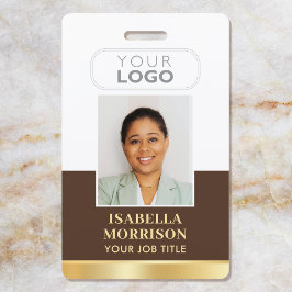 ID naam bedrijf logo bruin goud Zakelijk Badge