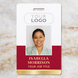 ID Naam Bedrijfslogo Rood Goud Zakelijk Badge