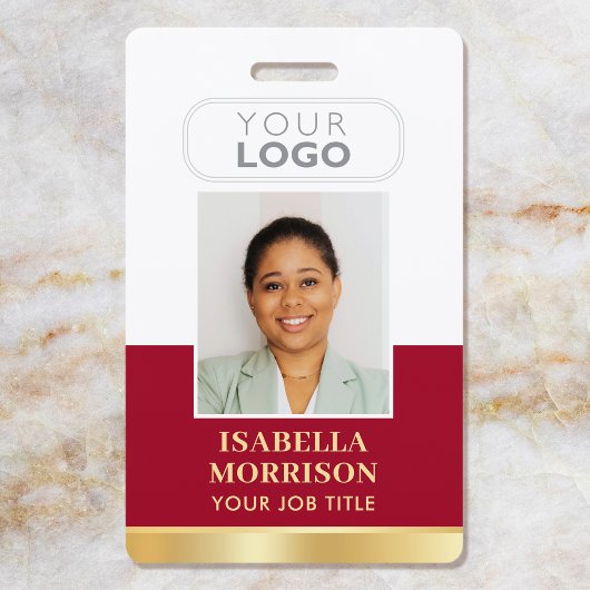 ID Naam Bedrijfslogo Rood Goud Zakelijk Badge