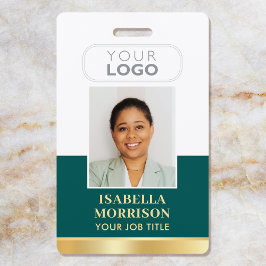 ID Naam Medewerker Bedrijfslogo Groen Goud Zakelij Badge