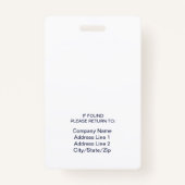 ID-naamplaatje foto werknemer | Navy White Badge (Achterkant)