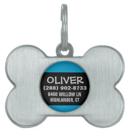 ID Pet Dog - zwart en blauw - voor kleine honden Huisdieren Naamplaatje