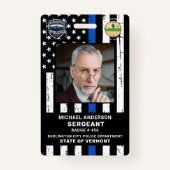 ID politie-officier Aangepaste foto-Logo Badge (Voorkant)