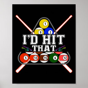 ID raakte die pool speler biljart snooker 8 bal g Poster