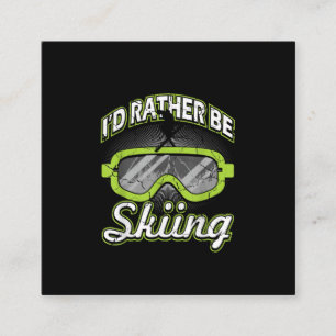 ID Rar Be Skiing Funny Winter Sports Ski Goggles S Vierkante Visitekaartje